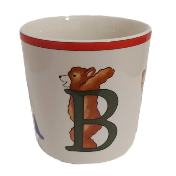 Vintage Tiffany & Co. Alphabet Bears Plate & Mug in Light Cream Made in 1994 - Picture 7 of 8